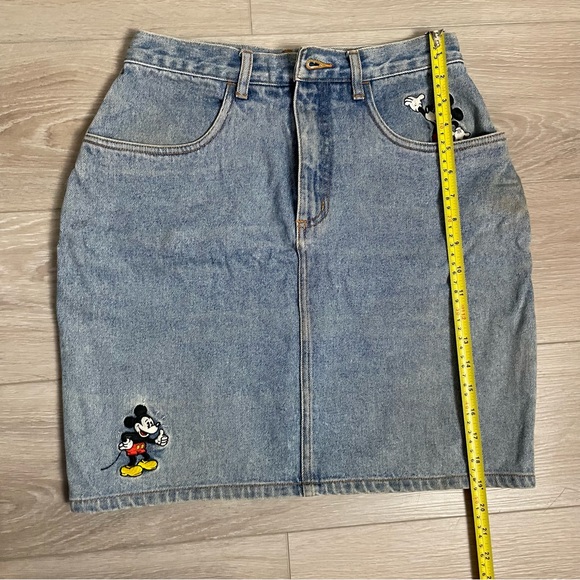 1990s Peace Love Mickey Mouse Denim Skirt The Disney Store - Picture 5 of 11
